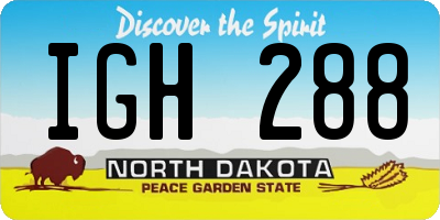 ND license plate IGH288