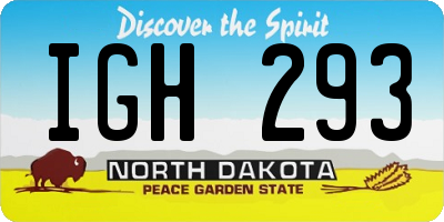 ND license plate IGH293