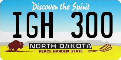 ND license plate IGH300