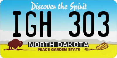 ND license plate IGH303