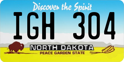 ND license plate IGH304