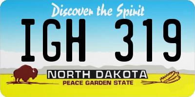 ND license plate IGH319
