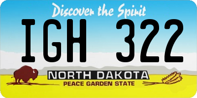 ND license plate IGH322