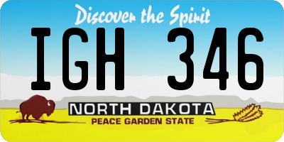 ND license plate IGH346