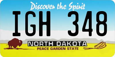 ND license plate IGH348