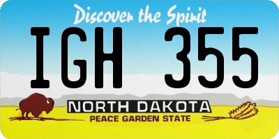 ND license plate IGH355