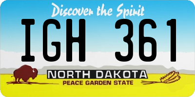 ND license plate IGH361