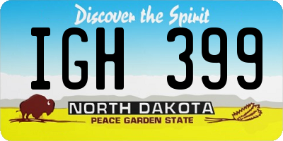 ND license plate IGH399