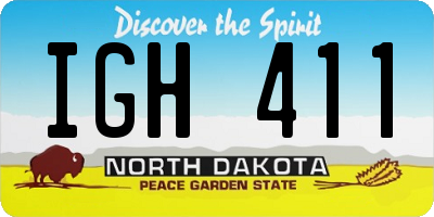 ND license plate IGH411