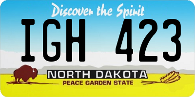 ND license plate IGH423