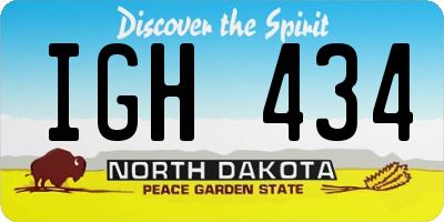 ND license plate IGH434