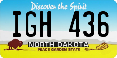 ND license plate IGH436