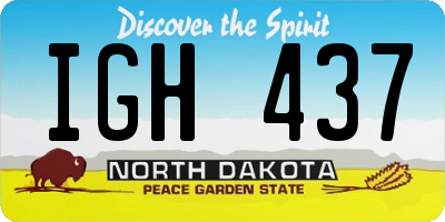 ND license plate IGH437