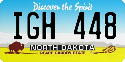 ND license plate IGH448