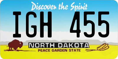 ND license plate IGH455
