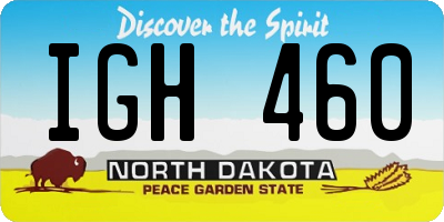 ND license plate IGH460
