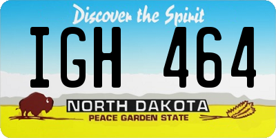 ND license plate IGH464
