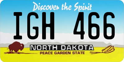 ND license plate IGH466