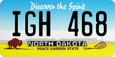 ND license plate IGH468
