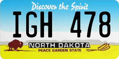 ND license plate IGH478