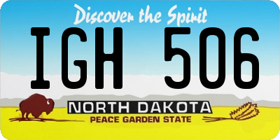 ND license plate IGH506