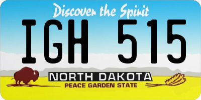 ND license plate IGH515