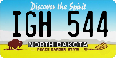 ND license plate IGH544