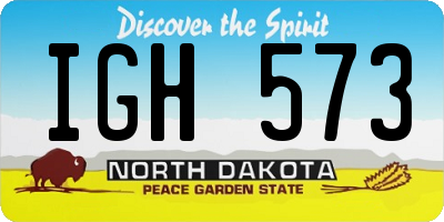 ND license plate IGH573