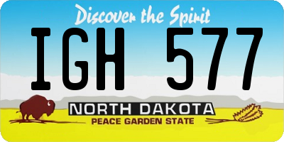 ND license plate IGH577