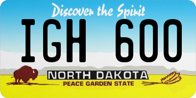 ND license plate IGH600