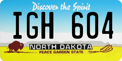 ND license plate IGH604