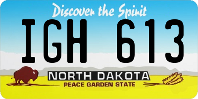 ND license plate IGH613