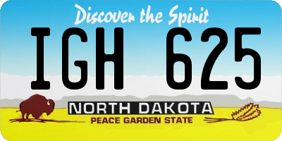 ND license plate IGH625