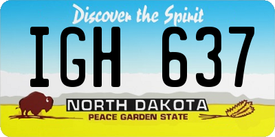 ND license plate IGH637