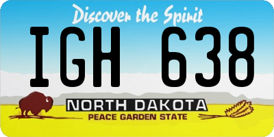 ND license plate IGH638