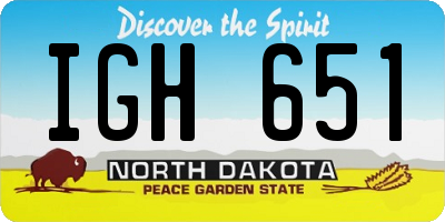 ND license plate IGH651