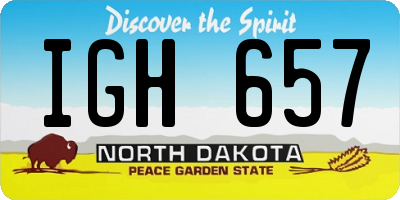 ND license plate IGH657