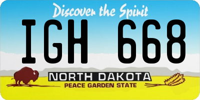 ND license plate IGH668