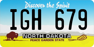 ND license plate IGH679
