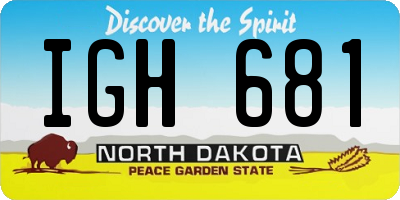 ND license plate IGH681