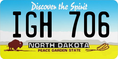 ND license plate IGH706