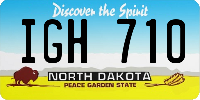 ND license plate IGH710