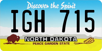 ND license plate IGH715