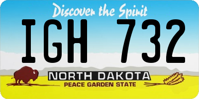 ND license plate IGH732