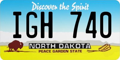 ND license plate IGH740