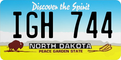 ND license plate IGH744