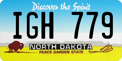 ND license plate IGH779
