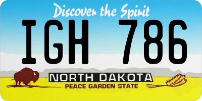 ND license plate IGH786