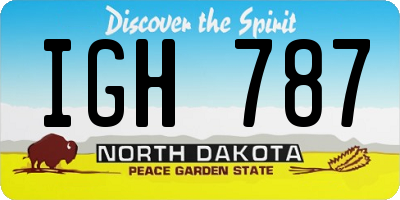 ND license plate IGH787