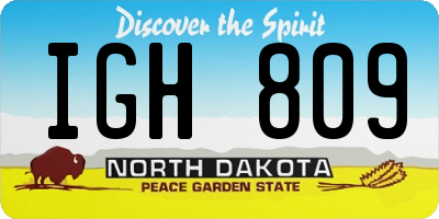 ND license plate IGH809
